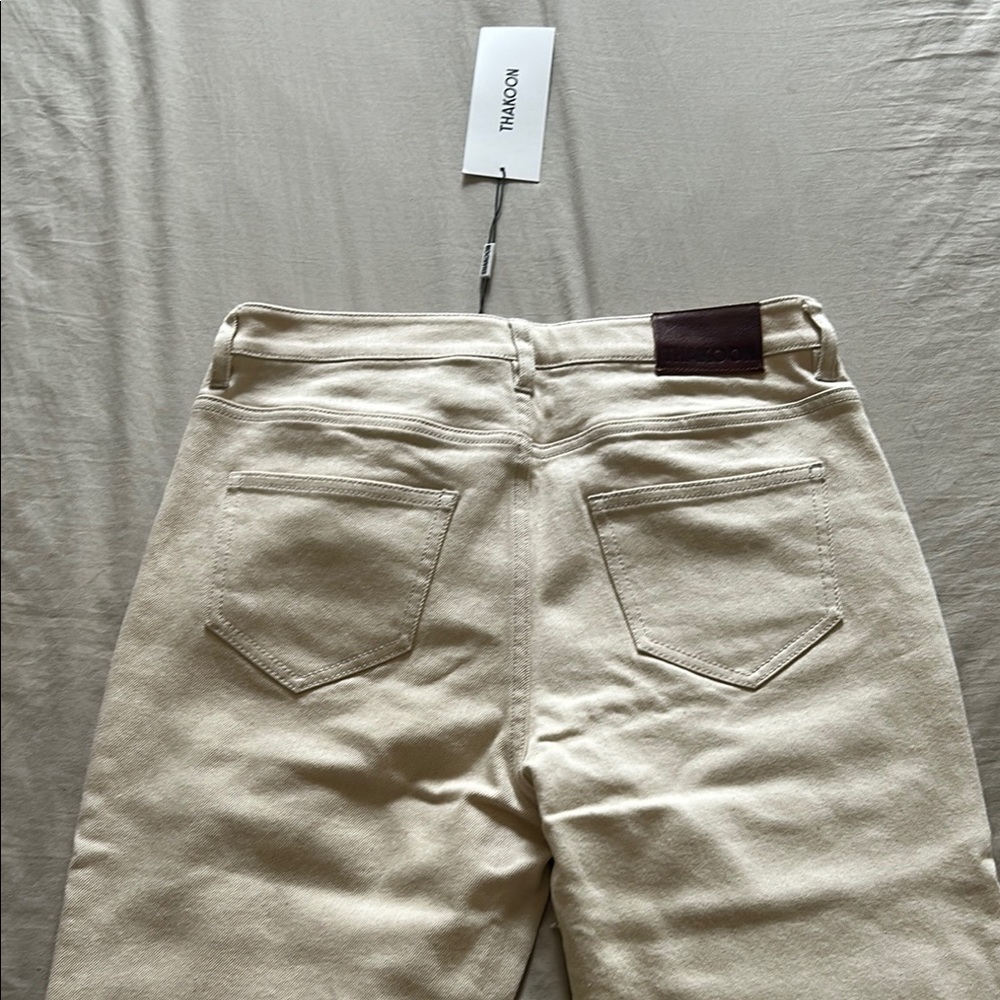 Thakoon Tan High-Waisted Classic Cropped Jean